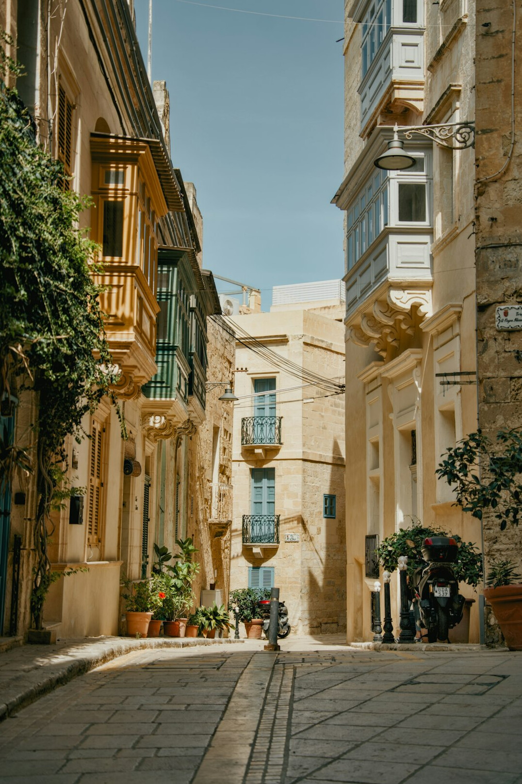 Historic city street with old buildings